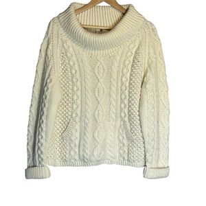 Carriag Donn Fisherman Cream Cowl Neck Sweater XL